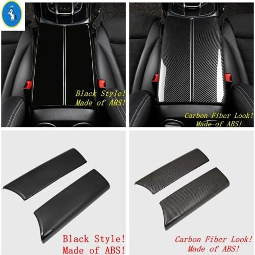 Yimaautotrims Armrest Box Decoration Molding Cover Kit Trim For Mercedes-Benz C Class W205 GLC X253 2015 - 2020 Black / Carbon