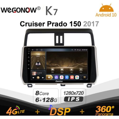 Ownice K7 Android 10.0 Car Multimedia Radio for Toyota Land Cruiser Prado 150 2017 Video 6G+128G Quick Charge Coaxial 4G LTE