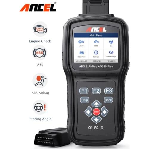 Ancel AD610 Elite Engine Check ABS SRS Airbag Air Bag SAS Reset Crash Data Automotive Scanner Car Diagnostic Tool OBD2 Scanner