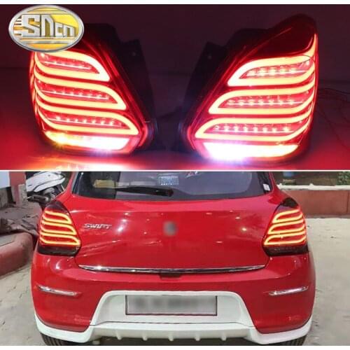 Car LED Tail Light Taillight For Suzuki Swift 2017 2018 2019 Rear Fog Lamp + Brake Light + Reverse + Dynamic Turn Signal