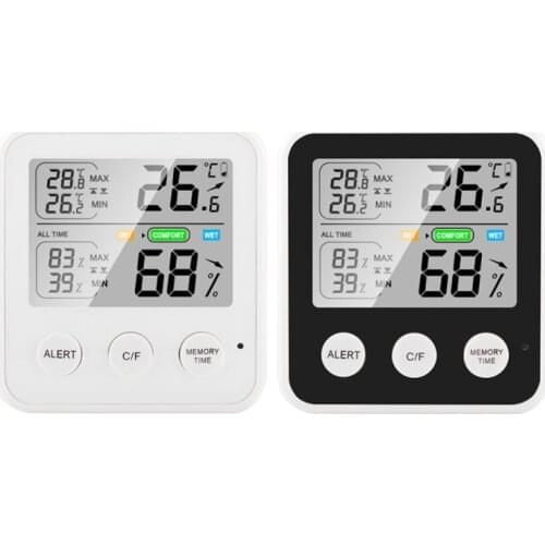 Digital LCD Thermometer Hygrometer Indoor Temperature Sensor Humidity Meter Weather Station White Black Thermometer Humidity
