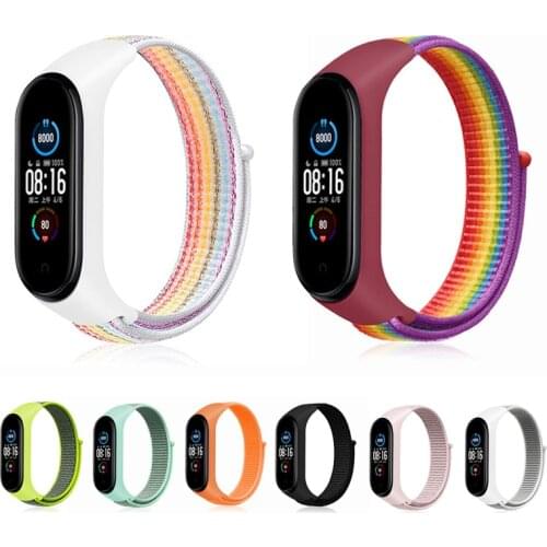 Colorful Nylon Strap for Mi Band 3 4 5 6 Sports Wristband Bracelet for Miband 3 4 5 6 correa Replacement Strap