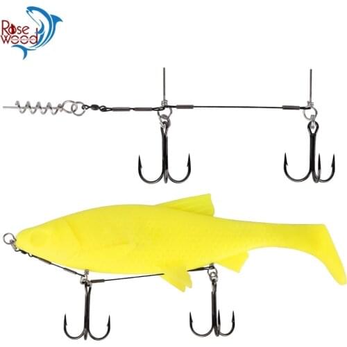 RoseWood Double VMC Hooks High Strength Steel Carbon Material Treble Fishing Silver Super Sharp Saltwater 15cm 5.7g Tackle