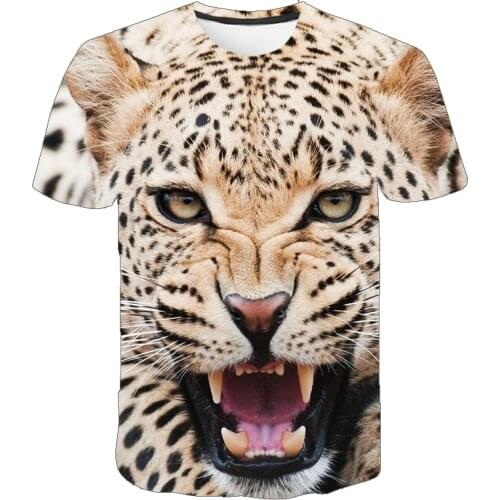 Summer Clothes Boy Girl Cool T-shirt 3d Animals Tiger Print T Shirt Boy Girl Personality Children Short-Sleeved Tshirt Clothing