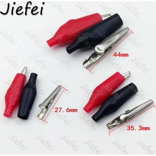 500pcs 28mm 35MM 44m Metal Alligator Clip Crocodile Electrical Clamp for Testing Probe Meter Black and Red with Plastic Boot