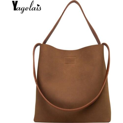 2 Pcs/Set Fashion Summer Women Shoulde Bag + Purse PU Leather Solid Color Ladies Girls Casual Messenger Bags