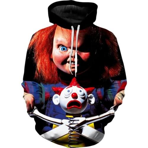 Chucky Horror Movie Characters 3D Printed Mens Autumn Hoodie Sweatshirt Unisex Casual Zip Jacket Halloween Pullover KJ630