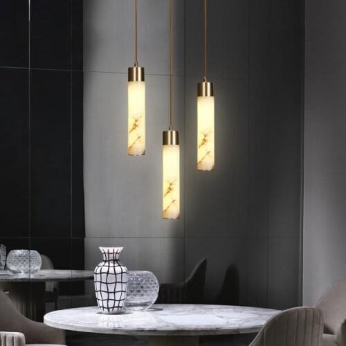 Postmodern LED Pendant Lights Apartment Bedroom Restaurant Contracted Creative Marble Single Head Corridor Decoration Luminaire