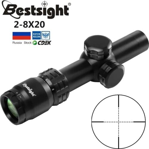 2-8x20 Riflescope Mil Dot Reticle Sight Rifle Scope Sniper Hunting Scopes Tactical Rifle Scope Airsoft Air Guns