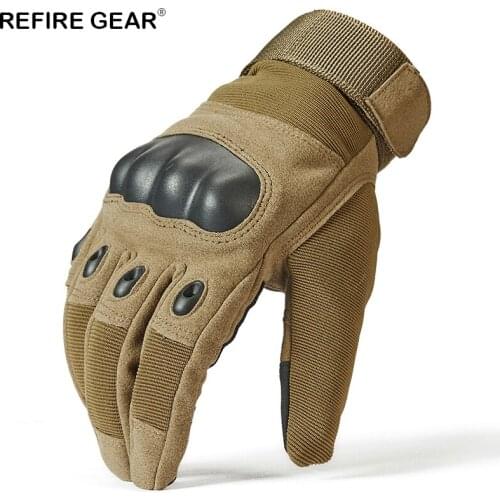 ReFire Gear Cycling Hunting Full Finger Gloves Men Bycicle Knuckles Outdoor Hiking Gloves US Army Tactical Racing Sport Glove