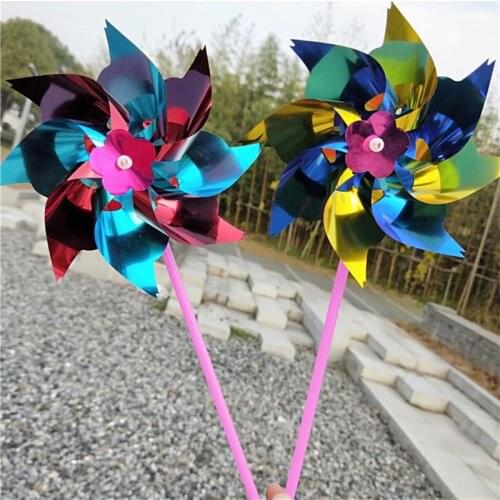 20 PCS Lawn Pinwheels, Party Pinwheels Windmill Rainbow Pinwheel DIY Pinwheels Set for Kids Toy Garden Lawn Decor