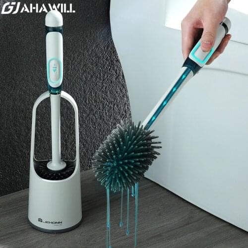 AHAWILL Silicone Toilet Brush With Cleaning Tube No Dead Corners Wash Toilet Set Quick Draining Clean Tool Bathroom Accessories