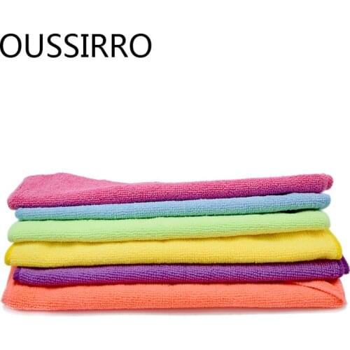 OUSSIRRO 6PCS/Lot Microfiber Absorbent Kitchen Cleaning TOWELS WippingNapkin Cleaning Cloth Bath Dust Face Hair Hand Dryer Towel