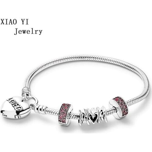 XIAOYI jewelry 100% s925 11 charm bead B801155 mom bracelet gift set 2019 mothers day set gentle wedding