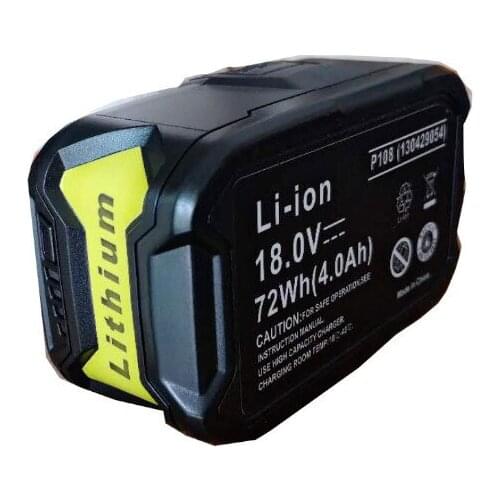 LED 18V 4000mah Battery Replacement For RYOBI P108 BPL-1815, BPL-1820G, BPL18151, BPL1820, P102, P103 P104, P105, P106, P107