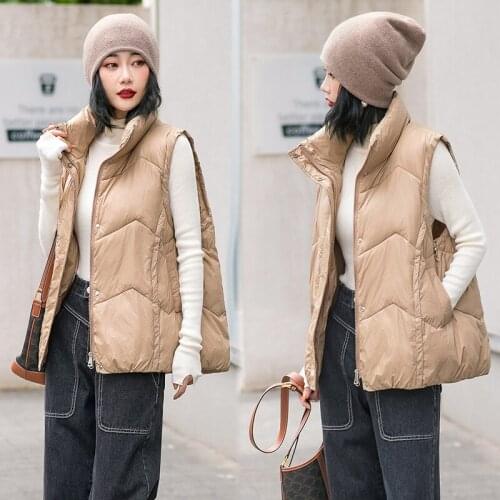 2021 new Winter Vest Chalecos Para Mujer Winter Jacket Women Vests New Korean Stand-up Collar Cotton Waistcoat Gilet Female