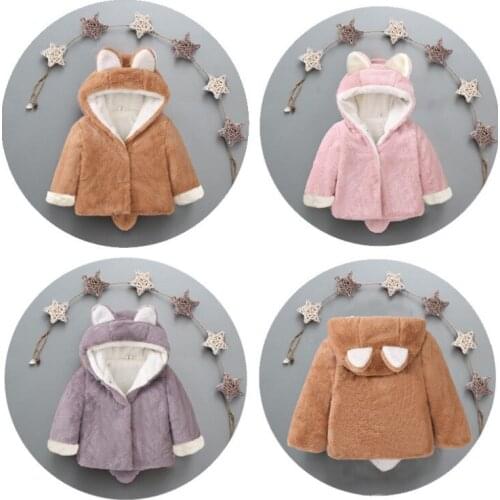 Winter girl keep Warm coat Cartoon 3D sweatshirts Plus velvet Thick cotton Fashion outerwear kids Warm Cashmere toddler clothing