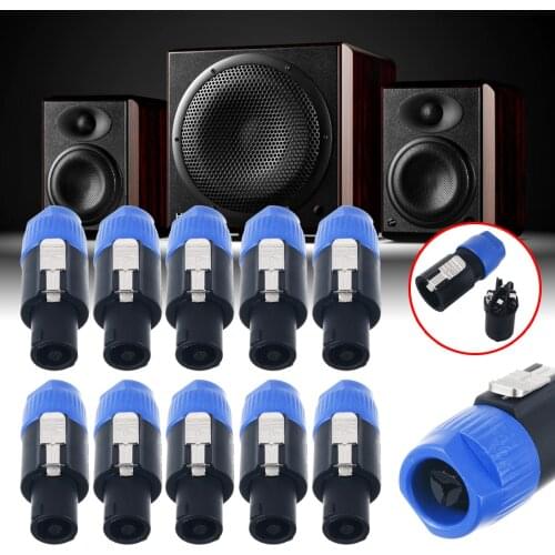 10pcs Speakon 4 Pin Male Plug Connector Compatible Audio Wire Cable Connectors High Quality Electrical Equipment