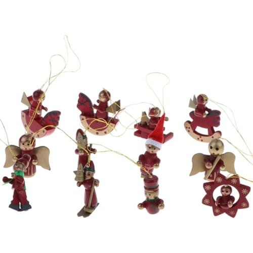 MagiDeal 12Pc Mini Hanging Christmas Tree Pendant Ornament Home Party Decoration