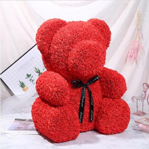 2020 Valentines Gift Rose Bear 70cm Super bear 22 Colors PE Rose Center Heart Bear Rose Teddy Bear