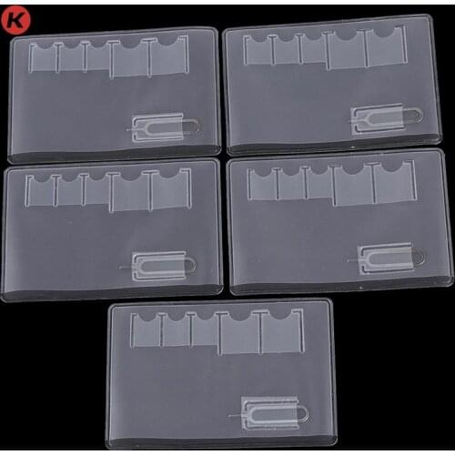5pcs Universal 6 Sim Card Storage Case Box Bag Easy Carry Clear Protector Portable For Sim Memory Card