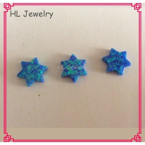 50PCS/Lot OP05 Pacific Blue Opal David Star 12MM David Star Synthetic Opal Stone Hot Sale