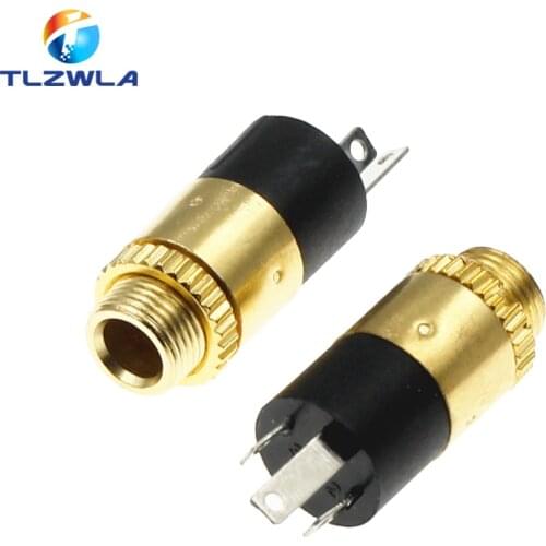 500PCS 3.5MM Cylindrical Socket PJ-392 Stereo Female Socket Jack With Screw Audio Video Headphone Connector PJ392 GOLD PLATED