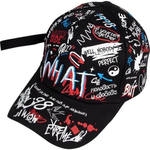 Doitbest Graffiti baseball cap hat for women men Spring summer printing hip hop outdoor lady girls sports caps snapback
