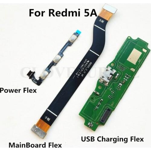 Power Volume & USB Charging Board Flex Cable & Motherboard MainBoard Connections Line Flex Cable For Xiaomi Redmi 5A