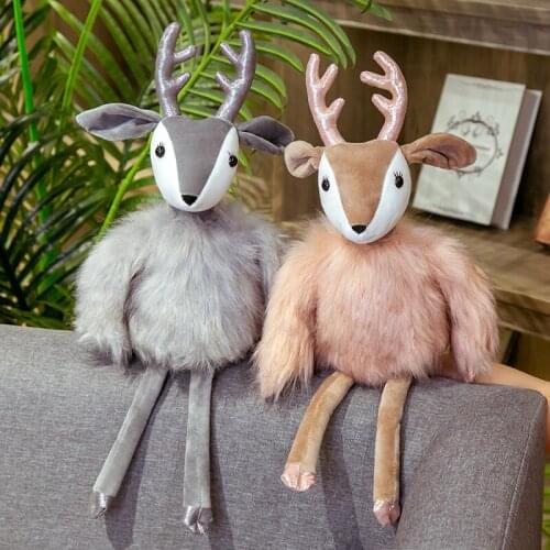 Lovely Funny Christmas Reindeer Plush Stuffed Doll Toys Plush Soft Pillow Stuffed Toys Home Sofa Decoration Gifts For Kids