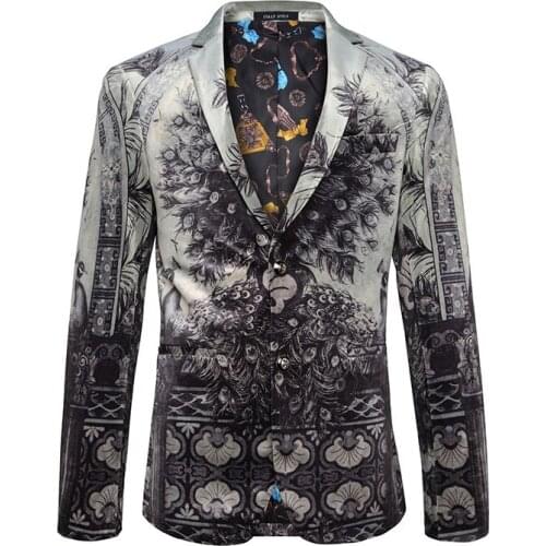 Mens Casual Wear Animal Print Blazers Masculino Slim Fit Club Outfits Vetement Homme 2020 Veste Mariage Lentejuela Hombre Mens