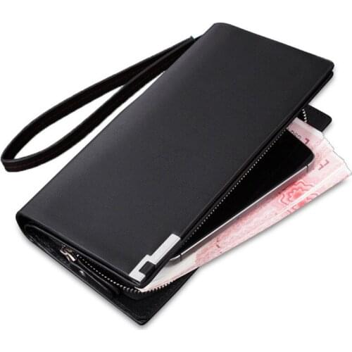 Mens Long Wallet Multifunctional Zipper Clutch European and American Mens Clutch