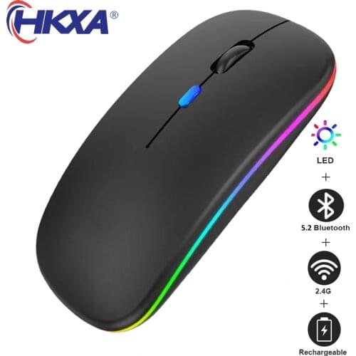 Wireless Mouse Bluetooth RGB Rechargeable Mouse Wireless Computer Silent Mause LED Backlit Ergonomic Gaming Mouses for Laptop PC