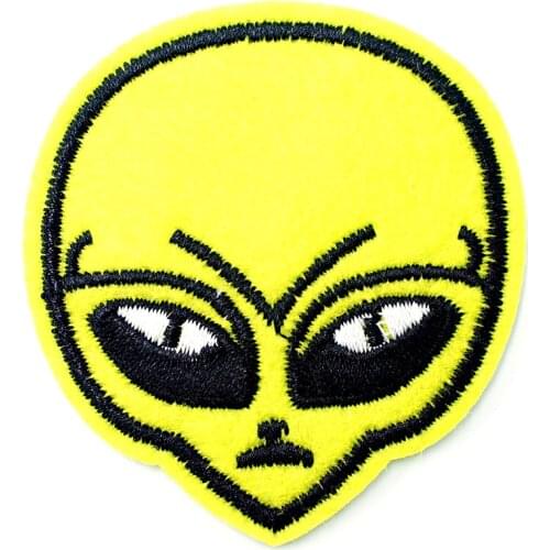 Aliens 5.3x6.0cm DIY Badge Patches Clothing Cute Cartoon Patch Fabric Sewing Embroidered Applique Jacket Jeans Clothing Badges