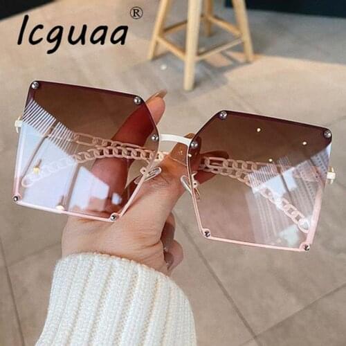 Fashion Oversized Square Sunglasses Women 2021 New Black Leopard Sun Glasses Female Gradient Vintage Big Shades UV400
