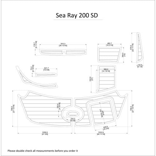 Sea Ray 200 SD Swim Platform Pad Boat EVA Teak Decking 1/4" 6mm