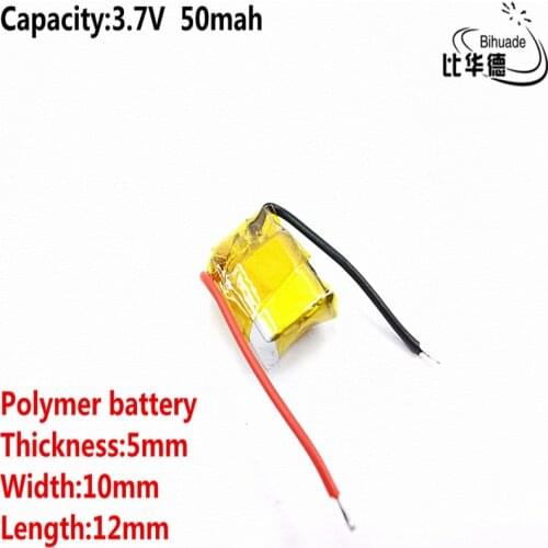 Good Qulity 3.7v polymer lithium battery 50mah 501012 is suitable for I7 bluetooth headset MP3 MP4