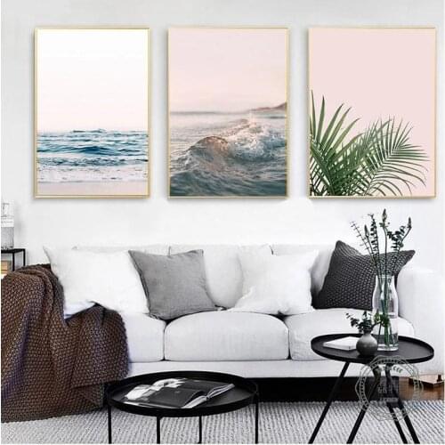 Pineapple Ocean Beach Poster Prints Scandinavian Landscape Wall Art Canvas Painting Nordic Pictures for Modern Living Room Decor