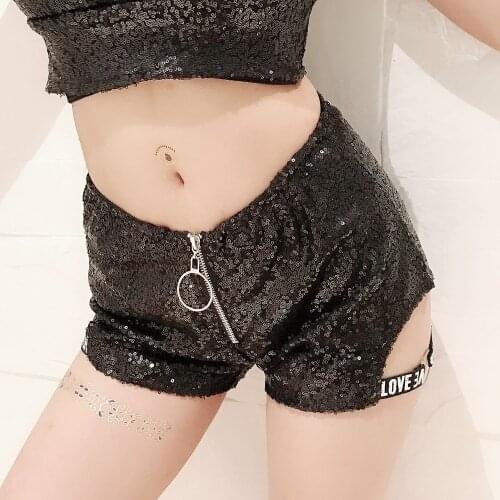 Stage costumes for singers lady gaga costume nightclub shiny shorts bling sequin dance shorts