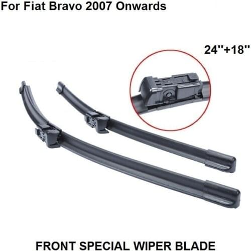 Wiper Blade For Fiat Bravo 2007 Onwards 24''+18'' Wiper Blade Accessories For Auto Cars Natural Rubber Wipers