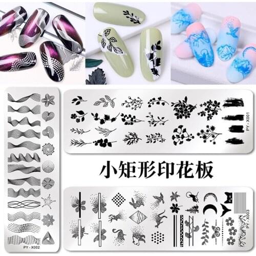 Nail Stamping Plate Geometric Line DIY Image Plate Stencil For Nails Polish Printing Stamping Templates Design Tools