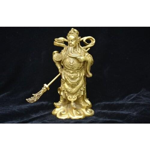 Old Qing Dynasty statue / sculpture-Copper GUANGONG,Carved ornaments,Handmade crafts,collection& adornment