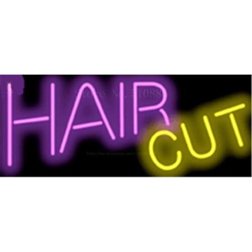 Hair Cut Businese GlassTube neon sign Handcrafted signs Light Display Club Pub Shop Store Business signage Signboard 17"x14"