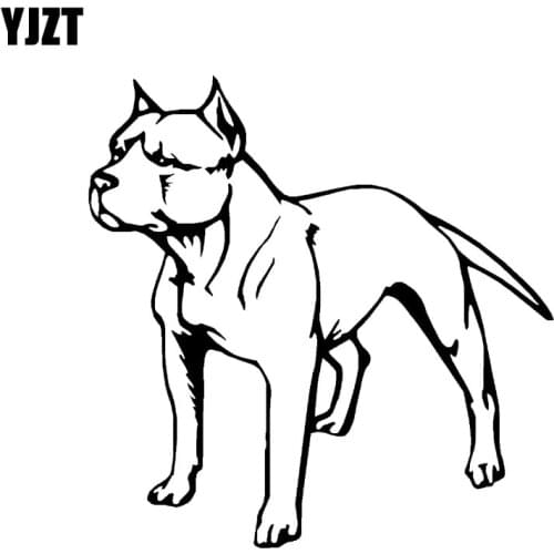 YJZT 12.5CM*13CM PIT BULL TERRIER DOG Vinyl Art Sticker Car Decal Black/Silver C10-00338