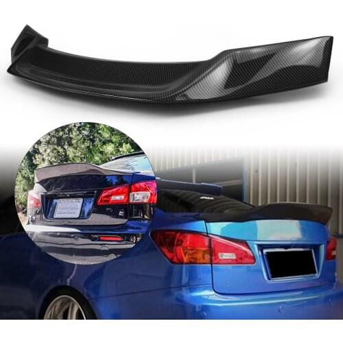 For Lexus IS250 IS350 IS F 2006-2013 Carbon Fiber Look Car Exterior Tailgate Window Upper Splitter Lip Rear Trunk Spoiler Wing