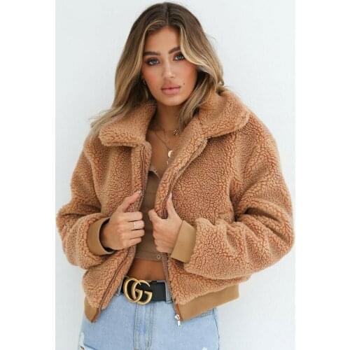 Winter Fleece Sweatershirt Sherpa Fleece Hoodies Oversized Long Sleeve Fluffy Autumn Winter Warm Wear Female Overcoat