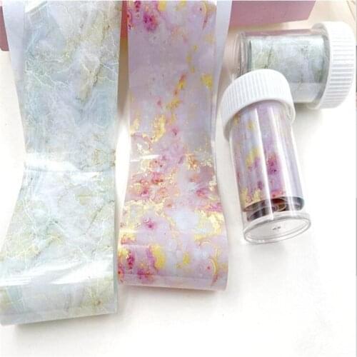 1 Box Starry Sky Nail Foil Sticker Holographic Marble Stone Adhesive Wraps Transfer Paper Tattoo Nail Art Decoration NZ05