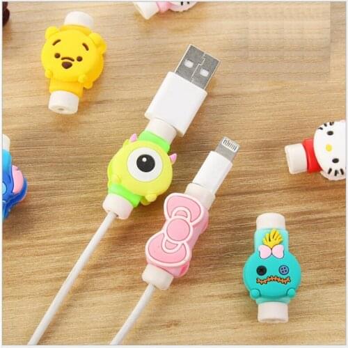 3pc /lot Cartoon Cable Organizer Bobbin Winder Protector Wire Cord Management Marker Holder Cover For Earphone