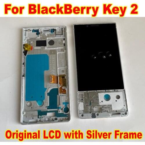 4.5" Original For BlackBerry KEY2 Key 2 Key Two BBF100-1/2/4/6 LCD Screen Display Touch Panel Digitizer Assembly Sensor + Frame