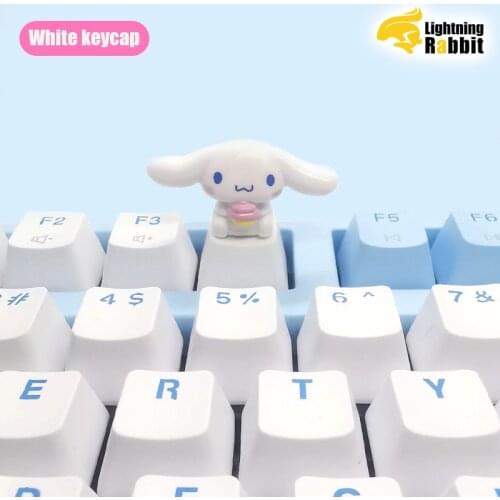 Anime Cute Cinnamon Dog Big Ear Dog Cartoon Pink Transparent Stereo PBT Mechanical Keyboard Key Cap R4